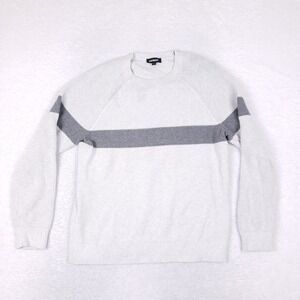 Express Cotton Colorblock Raglan Sweater XL Grey